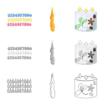 Vector design of relaxation and flame symbol. Set of relaxation and wax stock Stock Illustration