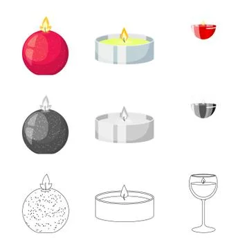 Vector design of relaxation and flame sign. Set of relaxation and wax stock 스톡 일러스트