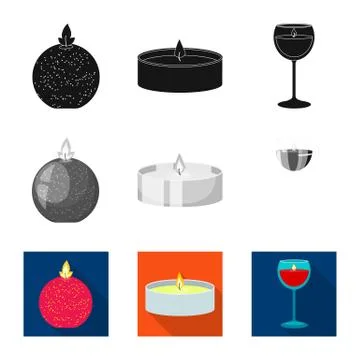 Vector design of relaxation and flame icon. Collection of relaxation and wax Stock Illustration