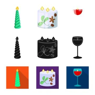 Vector design of relaxation and flame logo. Collection of relaxation and wax Illustration