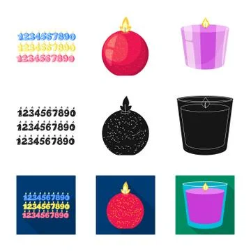 Vector design of relaxation and flame sign. Set of relaxation and wax stock Stock Illustration
