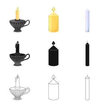 Vector design of relaxation and flame sign. Collection of relaxation and wax イラスト素材
