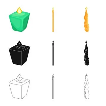 Vector design of relaxation and flame symbol. Collection of relaxation and wax 스톡 일러스트