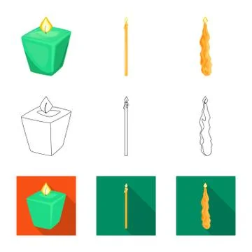 Vector design of relaxation and flame sign. Set of relaxation and wax stock 스톡 일러스트