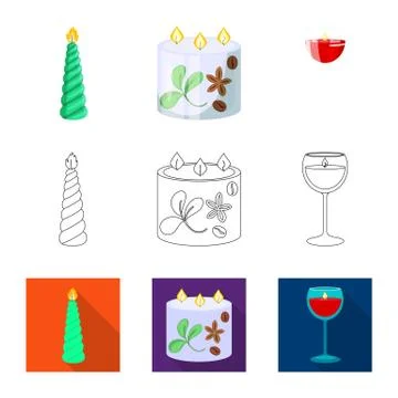 Vector design of relaxation and flame icon. Collection of relaxation and wax Stock Illustration