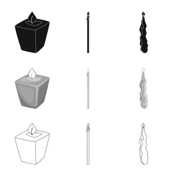 Vector design of relaxation and flame symbol. Set of relaxation and wax stock 스톡 일러스트