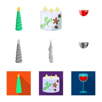 Vector design of relaxation and flame sign. Collection of relaxation and wax 스톡 일러스트