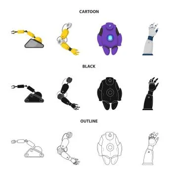Vector design of robot and factory logo. Collection of robot and space stock Stock-Illustration