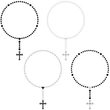 Vector Design of rosary with cross Stock-Illustration