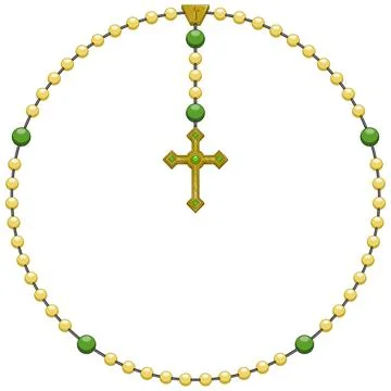 Vector Design of rosary with cross Stock Illustration