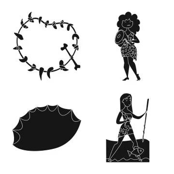 Vector design of sapiens and development symbol. Set of sapiens and age stock Stock Illustration