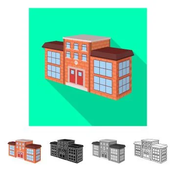 Vector design of school and university icon. Collection of school and building Ilustración de archivo