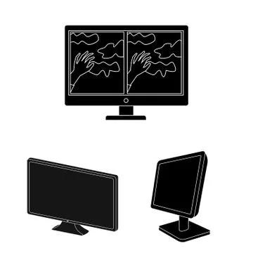 Vector design of screen and computer icon. Collection of screen and mockup stock Illustrazione stock