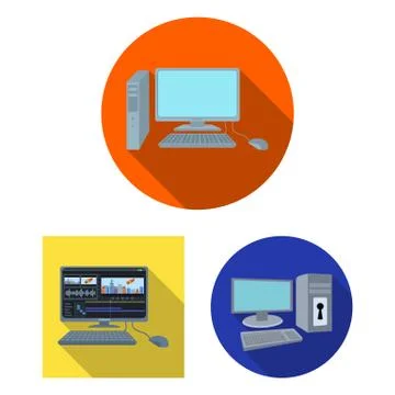 Vector design of screen and computer sign. Collection of screen and mockup stock Illustrazione stock