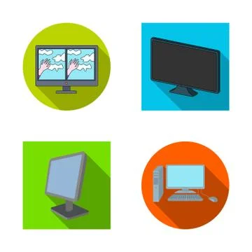 Vector design of screen and computer logo. Collection of screen and mockup stock Illustrazione stock