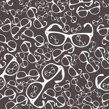 Vector design seamless pattern with glasses. Shapes in endless pattern design Stock Illustration