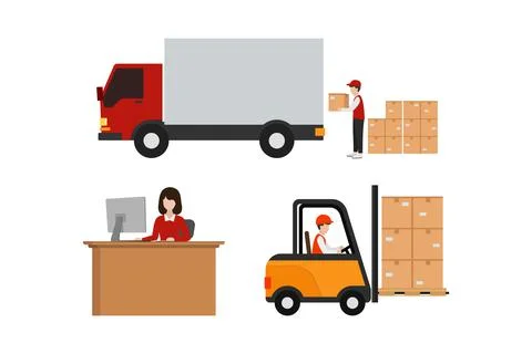 Vector design service delivery process before delivery Stock Illustration
