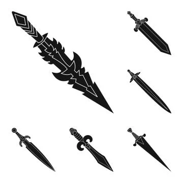 Vector design of sharp and blade sign. Collection of sharp and dagger stock イラスト素材