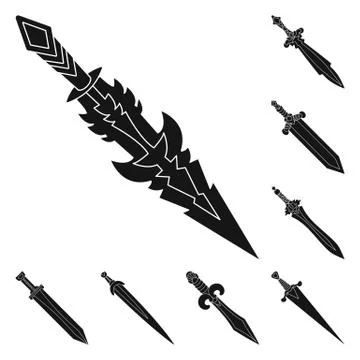 Vector design of sharp and blade logo. Collection of sharp and dagger stock Stock Illustration