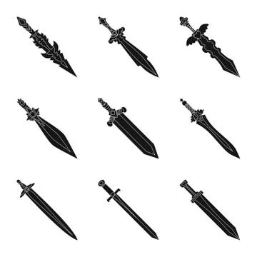 Vector design of sharp and blade sign. Set of sharp and dagger vector icon for Illustrazione stock