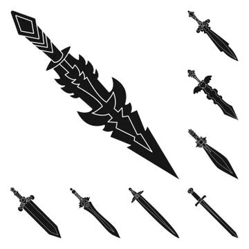 Vector design of sharp and blade icon. Collection of sharp and dagger stock Stock Illustration
