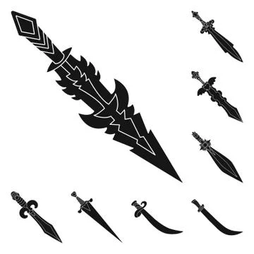 Vector design of sharp and blade logo. Collection of sharp and dagger stock Stock Illustration