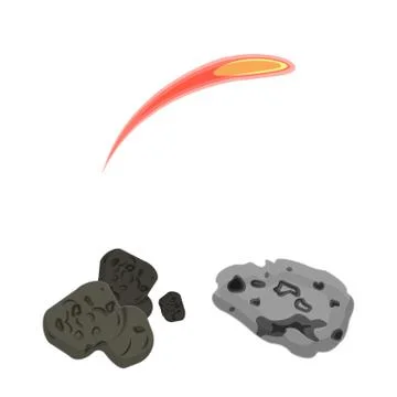 Vector design of shooting and fire sign. Set of shooting and asteroid vector Stock Illustration