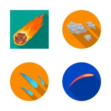 Vector design of shooting and fire logo. Set of shooting and asteroid vector Stock Illustration