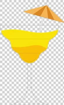Vector design is showing yellow layered cocktail with orange parasol on Illustrazione stock