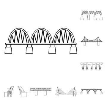 Vector design of sight and connection symbol. Collection of sight and construct Stock Illustration