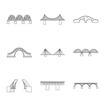 Vector design of sight and connection symbol. Set of sight and construct vector Stock Illustration