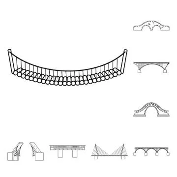 Vector design of sight and connection symbol. Collection of sight and construct Stock Illustration