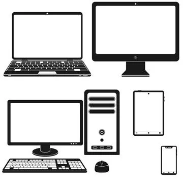 Vector design of Silhouette of Laptop Computer tablet smartphone イラスト素材