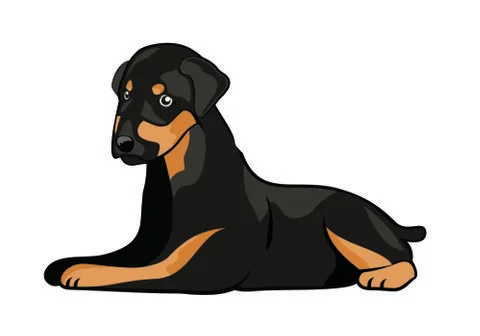 Vector design of sitting dog character illustration Stock Illustration