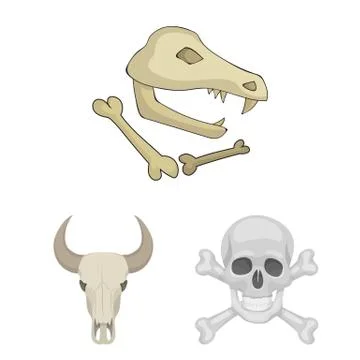 Vector design of skeleton and character icon. Set of skeleton and halloween 스톡 일러스트
