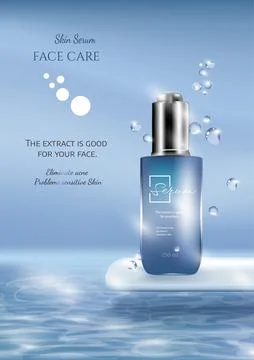 Vector design of Skin care package On the sea floor. Stock Illustration