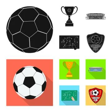 Vector design of soccer and gear sign. Collection of soccer and tournament Stock Illustration