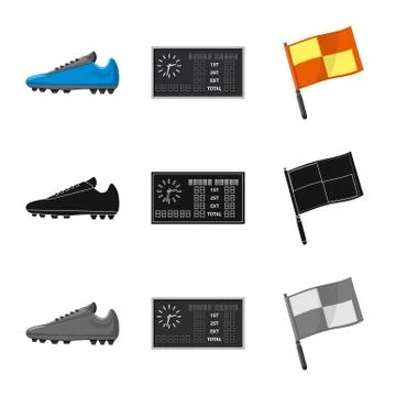Vector design of soccer and gear logo. Set of soccer and tournament stock symbol Stock Illustration