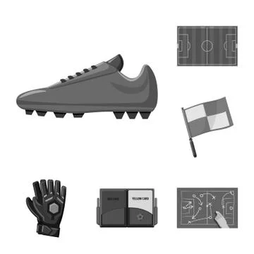 Vector design of soccer and gear symbol. Set of soccer and tournament vector Stock Illustration