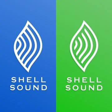 Vector design of sound shell lines. Minimalist style, flat, and simple. Stock Illustration