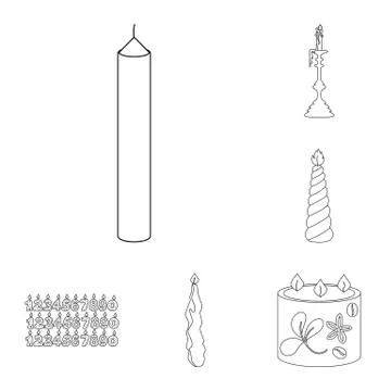 Vector design of source and ceremony symbol. Set of source and fire stock symbol Stock Illustration