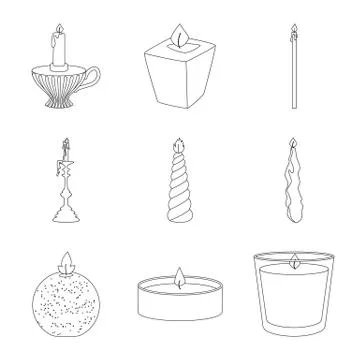 Vector design of source and ceremony symbol. Collection of source and fire stock イラスト素材