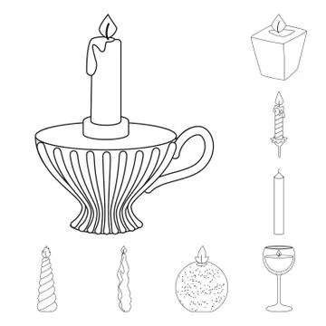 Vector design of source and ceremony symbol. Collection of source and fire 스톡 일러스트