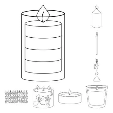 Vector design of source and ceremony symbol. Set of source and fire stock symbol 스톡 일러스트