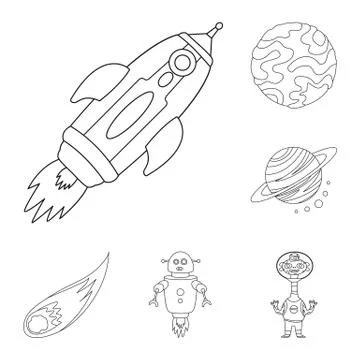 Vector design of space and galaxy icon. Collection of space and travels stock Illustrazione stock