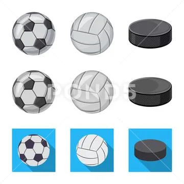 Vector design of sport and ball icon. Set of sport and athletic stock symbol for Stock Illustration