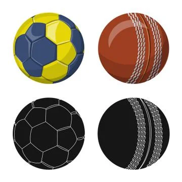 Vector design of sport and ball logo. Set of sport and athletic stock vector Stock Illustration