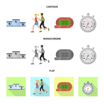 Vector design of sport and winner sign. Set of sport and fitness stock vector Stock Illustration