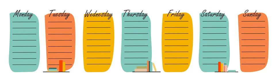 Vector design of a spring planner for recording cases with flower stickers Stock-Illustration