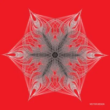 Vector design Star or Snowflake. Round wave modern abstract element in 3D effect Stock Illustration